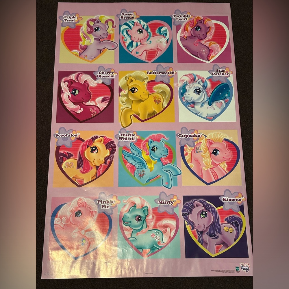 Hasbro My Little Pony - Chart Poster 2005. Will roll to ship.